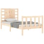 Bed frame with solid wood headboard by vidaXL, Beds and slatted bases - Ref: Foro24-3192781, Price: 102,73 €, Discount: %