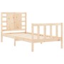 Bed frame with solid wood headboard by vidaXL, Beds and slatted bases - Ref: Foro24-3192781, Price: 102,73 €, Discount: %