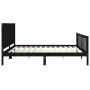 Bed frame with black solid wood headboard 200x200 cm by vidaXL, Beds and slatted bases - Ref: Foro24-3192645, Price: 221,54 €...