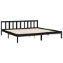 Bed frame with black solid wood headboard 200x200 cm by vidaXL, Beds and slatted bases - Ref: Foro24-3192645, Price: 221,54 €...