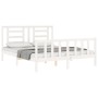 White solid wood bed frame with headboard 160x200 cm by vidaXL, Beds and slatted bases - Ref: Foro24-3192892, Price: 151,67 €...