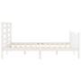 White solid wood bed frame with headboard 160x200 cm by vidaXL, Beds and slatted bases - Ref: Foro24-3192892, Price: 151,67 €...