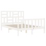 Estructura cama de matrimonio con cabecero madera maciza blanco de vidaXL, Camas y somieres - Ref: Foro24-3193047, Precio: 14...