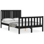 Bed frame with black solid wood headboard 120x200 cm by vidaXL, Beds and slatted bases - Ref: Foro24-3192945, Price: 179,88 €...