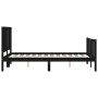 Bed frame with black solid wood headboard 120x200 cm by vidaXL, Beds and slatted bases - Ref: Foro24-3192945, Price: 179,88 €...