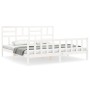 White solid wood bed frame with headboard 200x200 cm by vidaXL, Beds and slatted bases - Ref: Foro24-3193097, Price: 148,64 €...