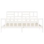 White solid wood bed frame with headboard 200x200 cm by vidaXL, Beds and slatted bases - Ref: Foro24-3193097, Price: 148,64 €...