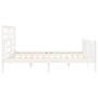 White solid wood bed frame with headboard 200x200 cm by vidaXL, Beds and slatted bases - Ref: Foro24-3193097, Price: 148,64 €...