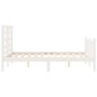 White solid wood bed frame with headboard 120x200 cm by vidaXL, Beds and slatted bases - Ref: Foro24-3192877, Price: 136,38 €...