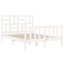 Estructura de cama con cabecero madera maciza blanco 140x190 cm de vidaXL, Camas y somieres - Ref: Foro24-3193057, Precio: 12...