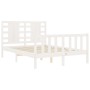 White solid wood bed frame with headboard 120x200 cm by vidaXL, Beds and slatted bases - Ref: Foro24-3192812, Price: 136,17 €...