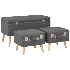 Storage stools 3 pieces dark gray fabric by vidaXL, Benches for halls and storage - Ref: Foro24-247526, Price: 137,99 €, Disc...