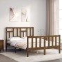 Honey brown solid wood bed frame and headboard 120x200 cm by vidaXL, Beds and slatted bases - Ref: Foro24-3193139, Price: 132...