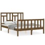 Honey brown solid wood bed frame and headboard 120x200 cm by vidaXL, Beds and slatted bases - Ref: Foro24-3193139, Price: 132...