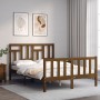 Honey brown solid wood bed frame and headboard 120x200 cm by vidaXL, Beds and slatted bases - Ref: Foro24-3193139, Price: 132...