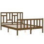 Honey brown solid wood bed frame and headboard 120x200 cm by vidaXL, Beds and slatted bases - Ref: Foro24-3193139, Price: 132...