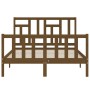 Honey brown solid wood bed frame and headboard 120x200 cm by vidaXL, Beds and slatted bases - Ref: Foro24-3193139, Price: 132...