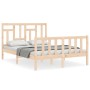 Estructura de cama con cabecero madera maciza 140x190 cm de vidaXL, Camas y somieres - Ref: Foro24-3193121, Precio: 120,07 €,...