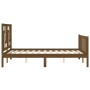 Estructura cama y cabecero madera maciza marrón miel 120x200 cm de vidaXL, Camas y somieres - Ref: Foro24-3193139, Precio: 13...