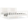 White solid wood bed frame with headboard 200x200cm by vidaXL, Beds and slatted bases - Ref: Foro24-3192837, Price: 166,25 €,...