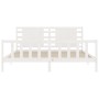 White solid wood bed frame with headboard 200x200cm by vidaXL, Beds and slatted bases - Ref: Foro24-3192837, Price: 166,25 €,...