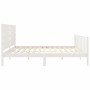 White solid wood bed frame with headboard 200x200cm by vidaXL, Beds and slatted bases - Ref: Foro24-3192837, Price: 166,25 €,...