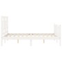 White solid wood bed frame with headboard 120x200 cm by vidaXL, Beds and slatted bases - Ref: Foro24-3193137, Price: 133,27 €...