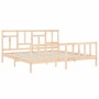 Bed frame with solid wood headboard 200x200 cm by vidaXL, Beds and slatted bases - Ref: Foro24-3193161, Price: 137,18 €, Disc...