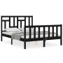 Estructura de cama con cabecero madera maciza negro 140x200 cm de vidaXL, Camas y somieres - Ref: Foro24-3193145, Precio: 172...