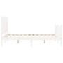 White solid wood bed frame with headboard 140x200 cm by vidaXL, Beds and slatted bases - Ref: Foro24-3192947, Price: 160,60 €...