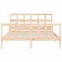 Estructura de cama de matrimonio con cabecero madera maciza de vidaXL, Camas y somieres - Ref: Foro24-3193016, Precio: 131,99...