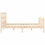 Estructura de cama de matrimonio con cabecero madera maciza de vidaXL, Camas y somieres - Ref: Foro24-3193016, Precio: 131,99...