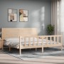 Estructura de cama con cabecero madera maciza 200x200 cm de vidaXL, Camas y somieres - Ref: Foro24-3192771, Precio: 180,91 €,...