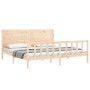 Estructura de cama con cabecero madera maciza 200x200 cm de vidaXL, Camas y somieres - Ref: Foro24-3192771, Precio: 180,91 €,...