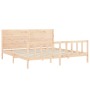 Estructura de cama con cabecero madera maciza 200x200 cm de vidaXL, Camas y somieres - Ref: Foro24-3192771, Precio: 180,91 €,...