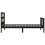 Bed frame with black solid wood headboard 100x200 cm by vidaXL, Beds and slatted bases - Ref: Foro24-3193005, Price: 133,79 €...