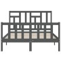 Estructura de cama matrimonio con cabecero madera maciza gris de vidaXL, Camas y somieres - Ref: Foro24-3193113, Precio: 154,...