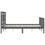 Estructura de cama matrimonio con cabecero madera maciza gris de vidaXL, Camas y somieres - Ref: Foro24-3193113, Precio: 154,...