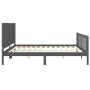 Estructura de cama con cabecero madera maciza gris 200x200 cm de vidaXL, Camas y somieres - Ref: Foro24-3192643, Precio: 187,...