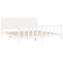 Estructura de cama con cabecero madera maciza blanco 200x200 cm de vidaXL, Camas y somieres - Ref: Foro24-3192967, Precio: 18...