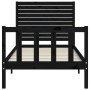 Estructura de cama con cabecero madera maciza negro de vidaXL, Camas y somieres - Ref: Foro24-3193175, Precio: 148,99 €, Desc...