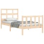 Estructura de cama con cabecero madera maciza 90x200 cm de vidaXL, Camas y somieres - Ref: Foro24-3192996, Precio: 92,24 €, D...