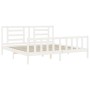 White solid wood bed frame with headboard 200x200 cm by vidaXL, Beds and slatted bases - Ref: Foro24-3192902, Price: 152,53 €...