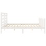 White solid wood bed frame with headboard 200x200 cm by vidaXL, Beds and slatted bases - Ref: Foro24-3192902, Price: 152,53 €...