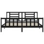 Double bed frame with black solid wood headboard by vidaXL, Beds and slatted bases - Ref: Foro24-3192900, Price: 192,60 €, Di...