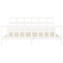 White solid wood bed frame with headboard 200x200 cm by vidaXL, Beds and slatted bases - Ref: Foro24-3193032, Price: 152,48 €...