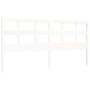 White solid wood bed frame with headboard 200x200 cm by vidaXL, Beds and slatted bases - Ref: Foro24-3193032, Price: 152,48 €...