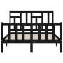 Estructura de cama con cabecero madera maciza negro 140x190 cm de vidaXL, Camas y somieres - Ref: Foro24-3193125, Precio: 171...