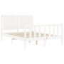 White solid wood bed frame with headboard 140x190 cm by vidaXL, Beds and slatted bases - Ref: Foro24-3192927, Price: 153,44 €...