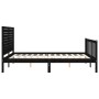 Bed frame with black solid wood headboard 160x200 cm by vidaXL, Beds and slatted bases - Ref: Foro24-3193220, Price: 210,36 €...